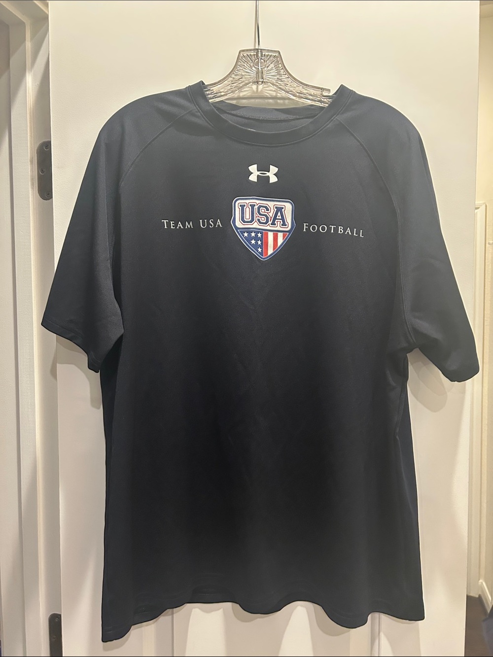 Under Armour Heat Gear Black Team USA Football Short Sleeve Tee XL
